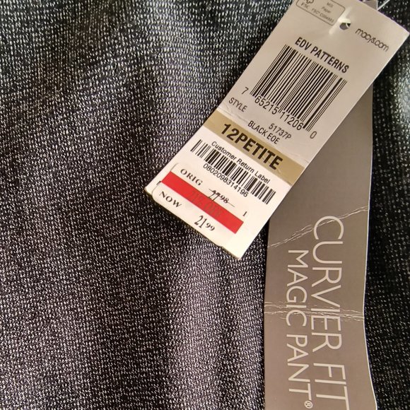 JM Collection Women's NWT Black/White Pattern - Size 12P - Picture 4 of 5